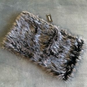 Grey Faux Fur Infinity Scarf